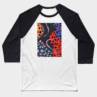 Colorful Retro Abstract Shapes 4 Baseball T-Shirt